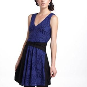 Anthropologie Leifnotes Colorblock Lace Mini Dress