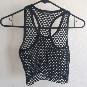 Cropped mesh tank