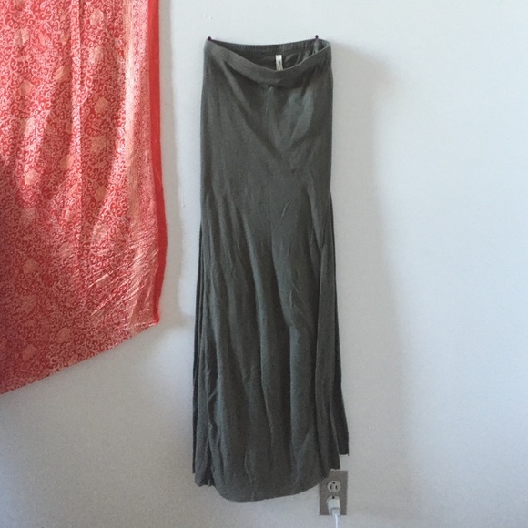 Olive green maxi skirt