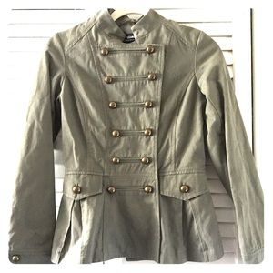 Coffee shop Military-Inspired Olive Jacket XS