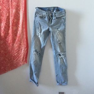 AEO distressed light jeans