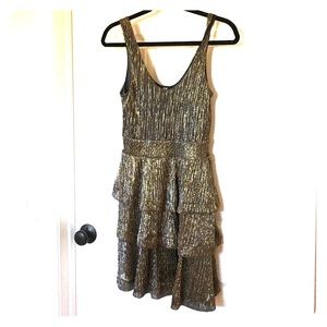 H&M Gold/black shimmer party dress