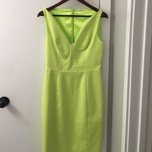 Tahari lime-green sleeveless dress