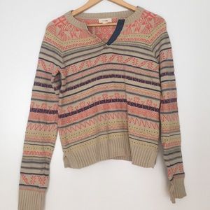 Anthropologie sweater with denim trim