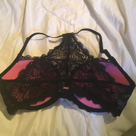 PINK bra with black lace - Picture 2 of 3