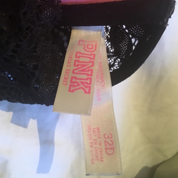 PINK bra with black lace - Picture 3 of 3