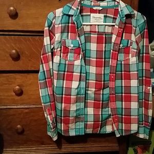 Collared plaid flannel shirt