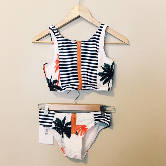 Tropical Print Two Piece Swimwear