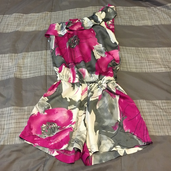 hot pink one shoulder jumpsuit