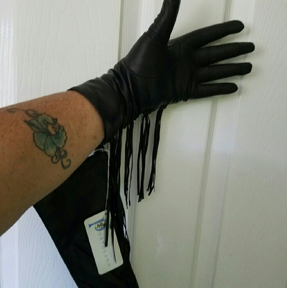RL Portolano leather fringe gloves - Picture 3 of 6