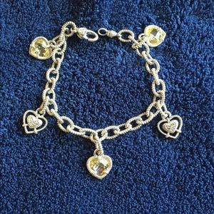 Judith Ripka Yellow Quartz Heart Bracelet