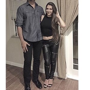 Zara faux leather biker trousers