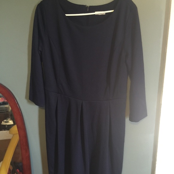 Fit and flare navy blue dress