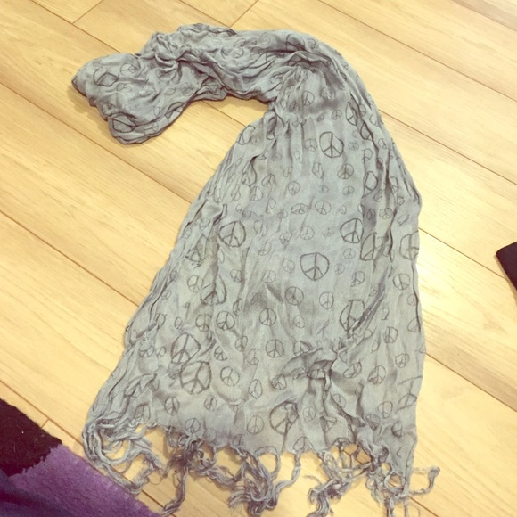 Silver peace sign scarf