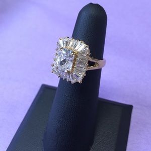 Park Lane Golden Cubic Zirconia Ring