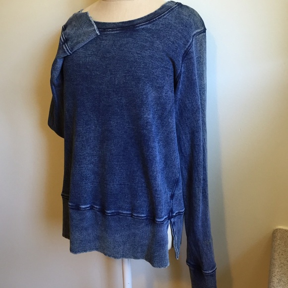 Michael Stars Indigo Cotton Slit Pullover