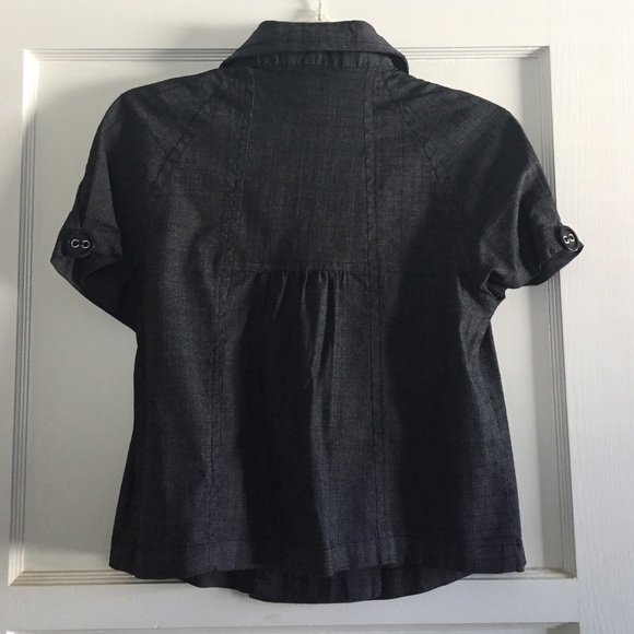 Black & white cropped blazer w/ peacoat style - Picture 3 of 4