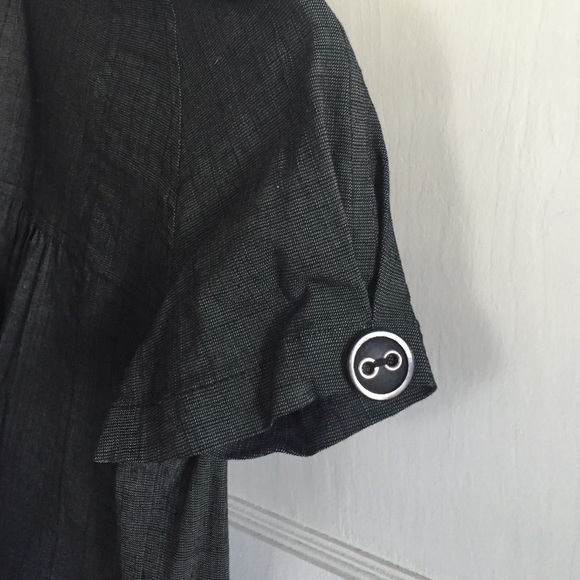 Black & white cropped blazer w/ peacoat style - Picture 4 of 4