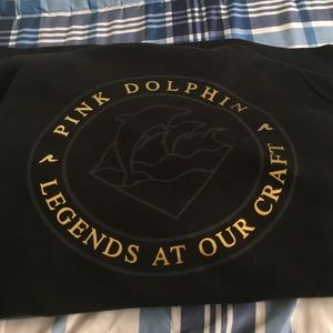 Large Black Pink Dolphin Pullover Hoodie