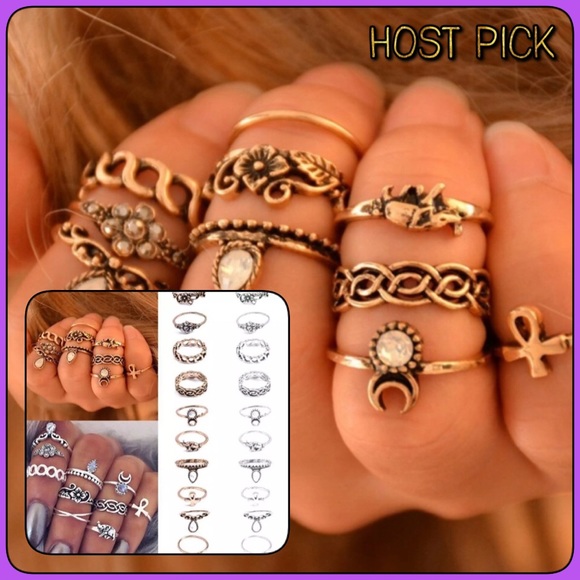 ✨HP✨Ten Piece Boho Gypsy Ring Set - Picture 3 of 4