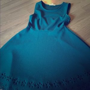 Green knee length dress