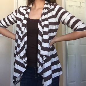 Striped Cascade Cardigan