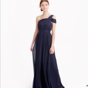 Cara long dress in silk chiffon