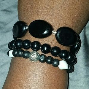 Random black bundle of bracelets