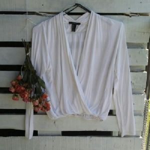 White draped blouse