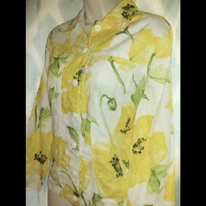 Draper's & Damon's L/S floral eyelet blazer