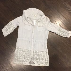 NEW WITH TAGS button up shirt with hood!