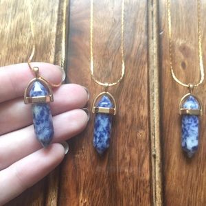 Gold sodalite Crystal necklace