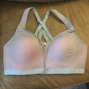 Danskin Now Zip Front CrissCross Sports Bra