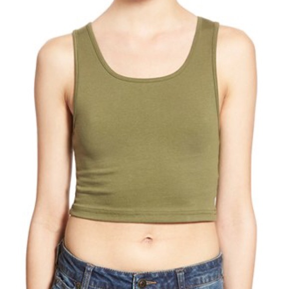 Nordstrom BP Olive Crop Tank