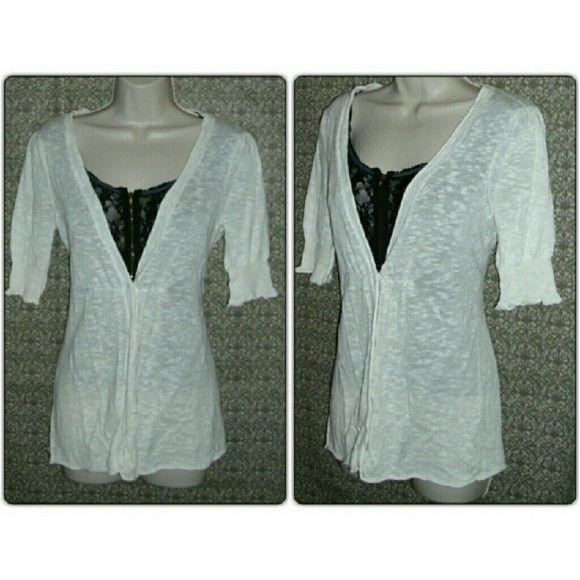 🆑CALVIN KLEIN TRANSPARENT KNIT TOP - Picture 2 of 4