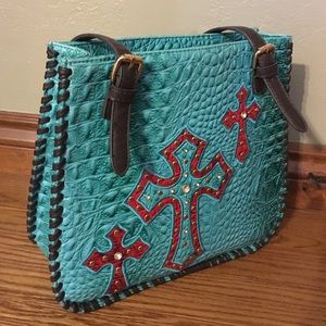 Caiman Print Cross Purse