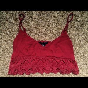 Crochet Red Crop Top