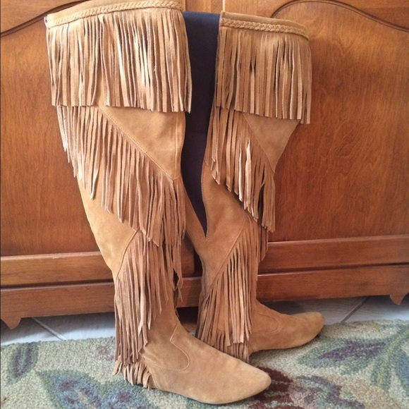 Sam Edelman Fringe Boots. Tan. Size 7.