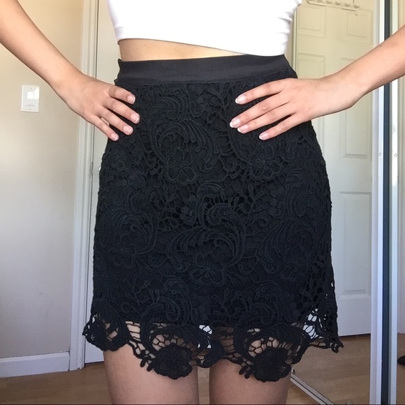 Black Crochet Skirt