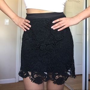 Black Crochet Skirt