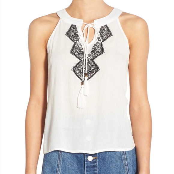 Sun & Shadow Boho Embroidered Tank