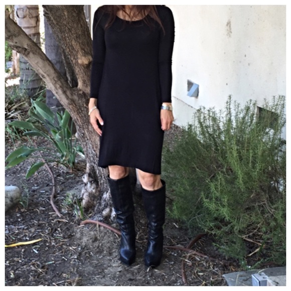 Black rayon knit dress LOWEST NO OFFERS - Picture 3 of 4