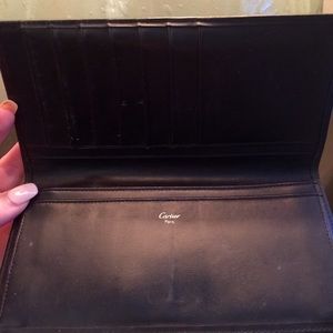 Authentic Cartier Genuine Leather Long Wallet