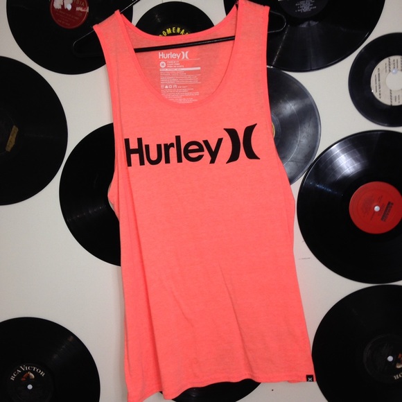 Hurley bright orange tank top