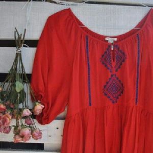 Red swing dress