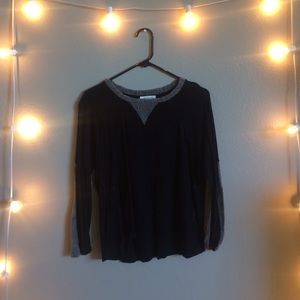Black and Grey Long-Sleeved Shirt
