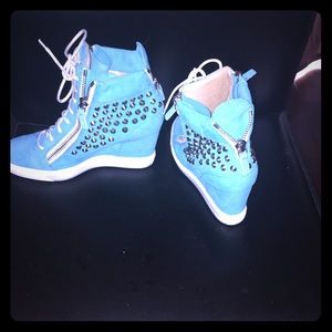 Wedge sneaker turquoise size 41