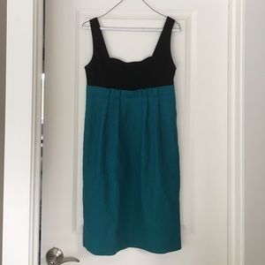 Diane Von Furstenberg green and black wool dress