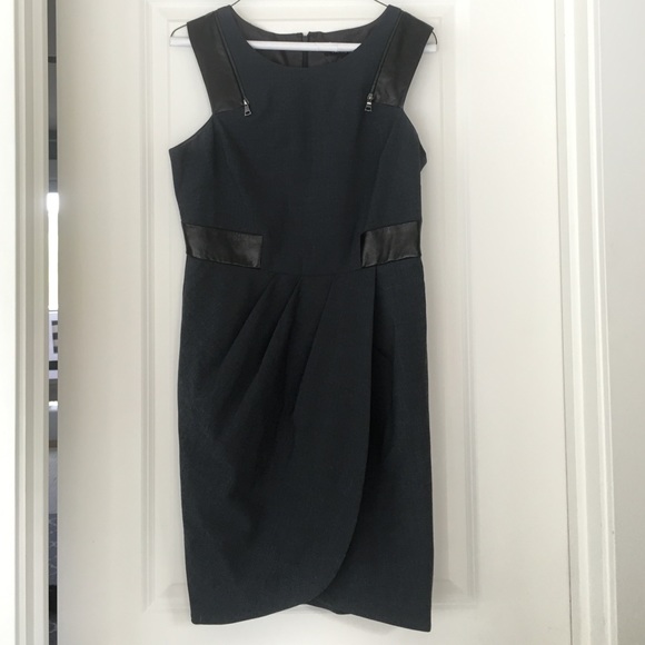 Cynthia Steffe Leather Detail Sheath Dress