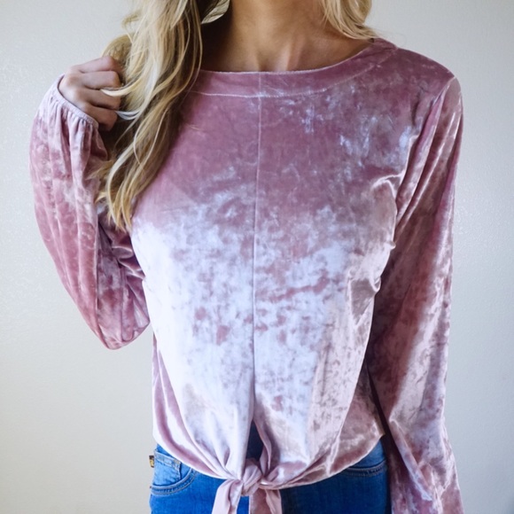 -Velvet Blush Knot Top- - Picture 2 of 4